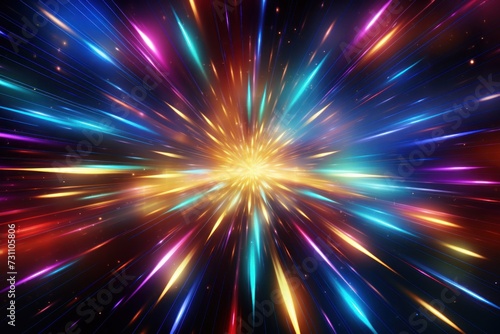 colorful light explosion flash background design pattern © Celina