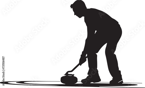 curling silhouette vector illustration
