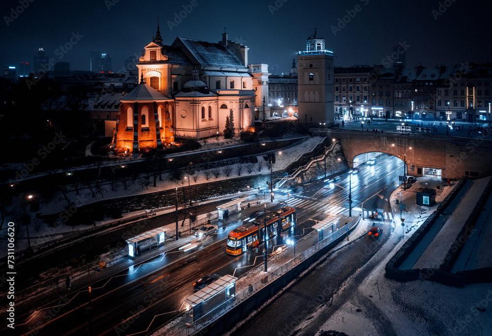 Warsaw at night 