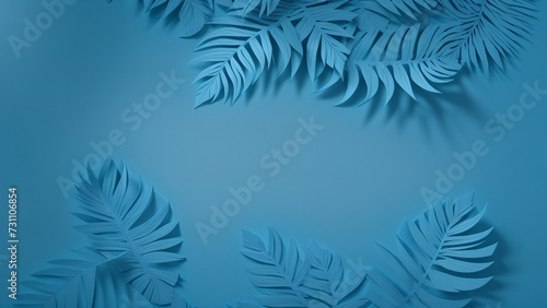 Blue fern leaves