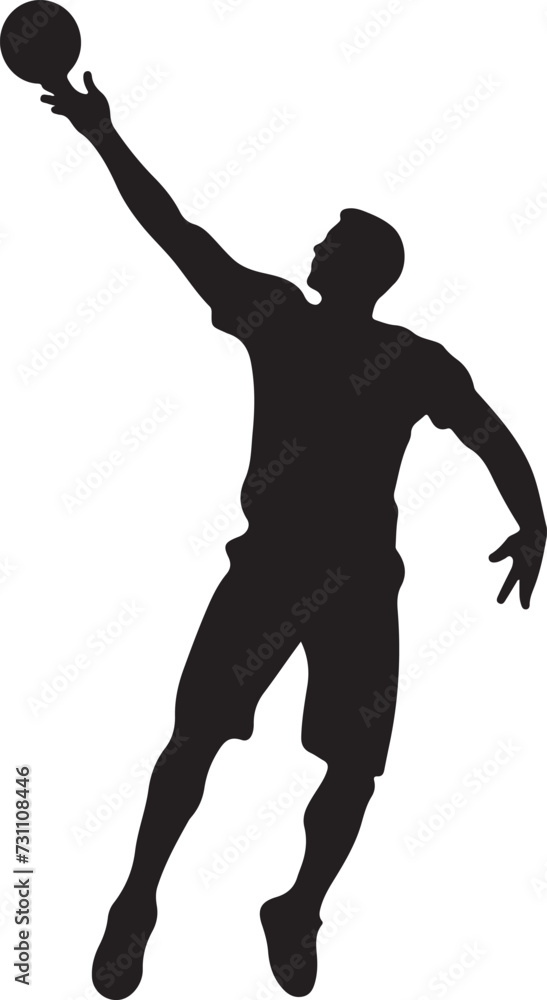 Handball player vector silhouette