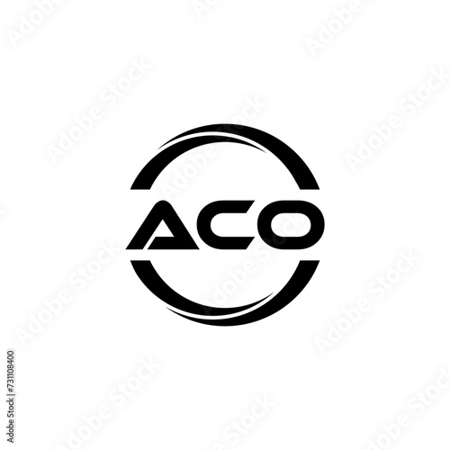 ACO letter logo design with white background in illustrator, cube logo, vector logo, modern alphabet font overlap style. calligraphy designs for logo, Poster, Invitation, etc. photo