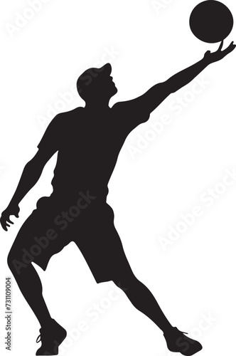 sportsman throwing ultimate frisbee flying disc silhouette vector illustration