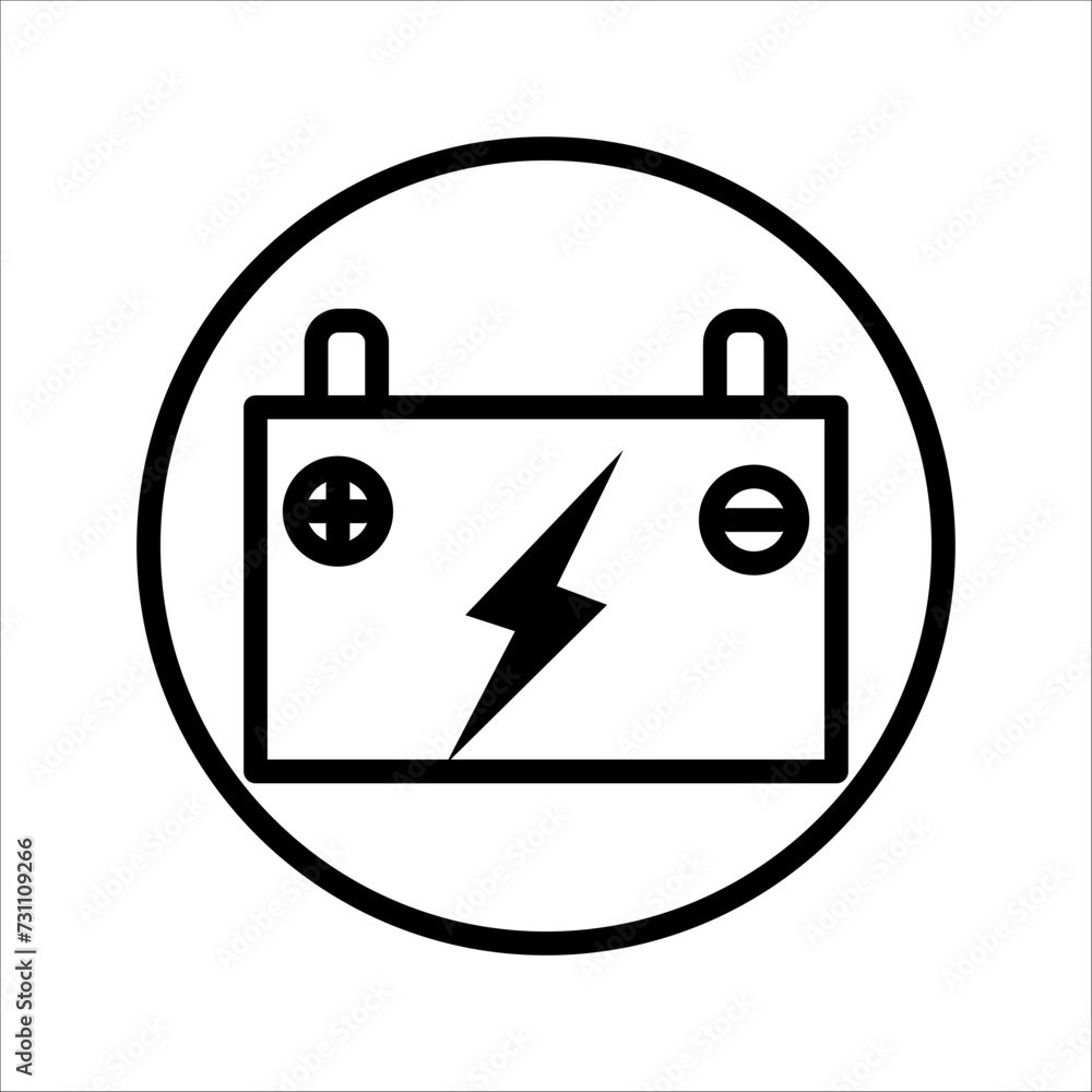 Illustration of car battery icon on white background Illustration of car battery icon on white background