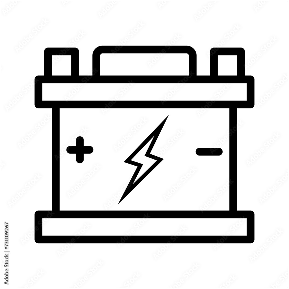 Illustration of car battery icon on white background Illustration of car battery icon on white background