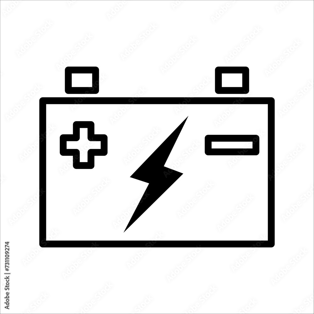 Illustration of car battery icon on white background Illustration of car battery icon on white background