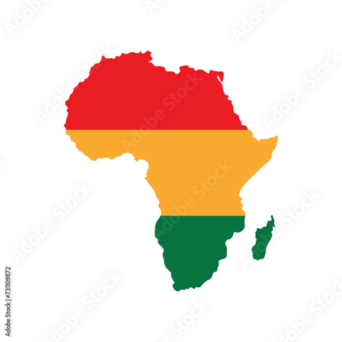 Black history month celebrate. vector illustration on a transparent background. design graphic. map of Africa