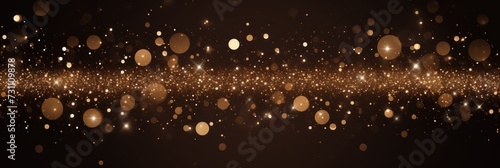 brown golden blank frame background with confetti glitter and sparkles
