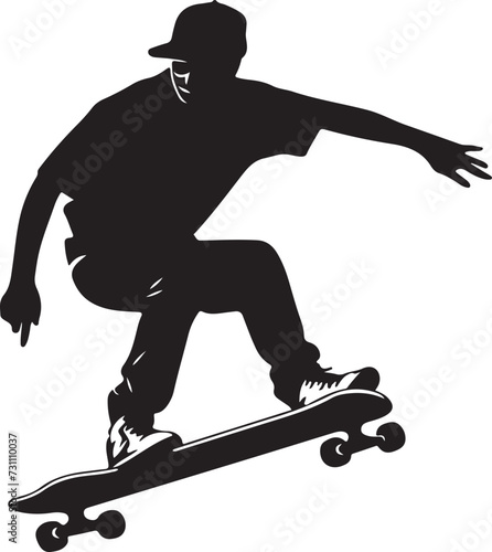 skateboarding silhouette vector illustration