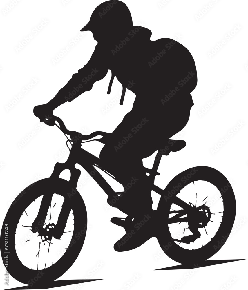 Naklejka premium bmx cyclist silhouette vector