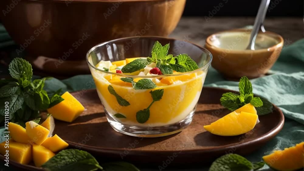 Delicious panna cotta with mango Delicious panna cotta with mango