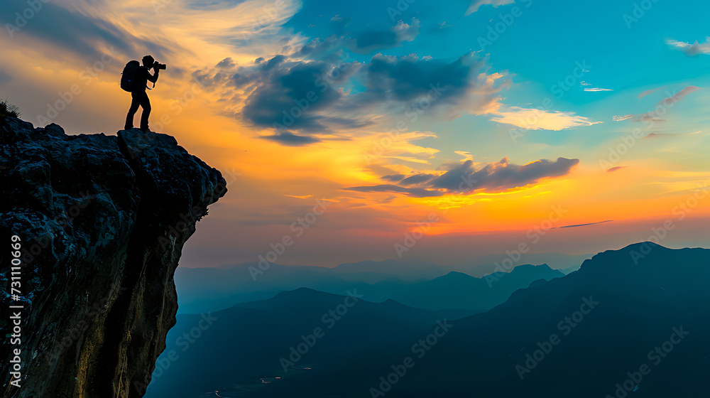 Climbers use cameras to capture sunsets on high peaks Climbers use cameras to capture sunsets on high peaks