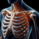 3d rendered illustration of a shoulder, Clavicle and scapula, shoulder girdle anatomy, 4k, HD