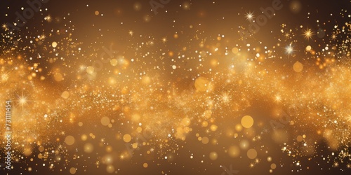 gold golden blank frame background with confetti glitter and sparkles