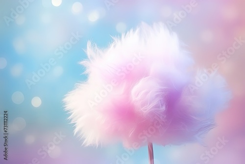 cotton candy on blurred background
