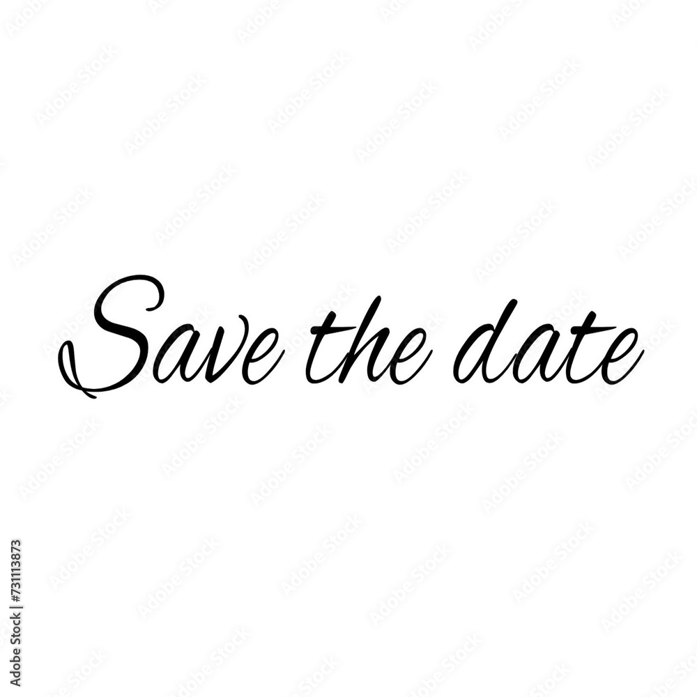 Save the date lettering. Handwritten modern calligraphy letters. Vector illustration. Template for poster, flyer, greeting card, invitation and various design.