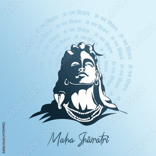 Lord Mahadev in Maha Shivratri Greeting with OM written in Hindi Language