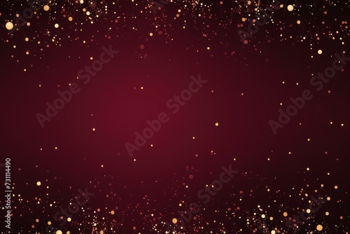maroon red golden blank frame background with confetti glitter and sparkles