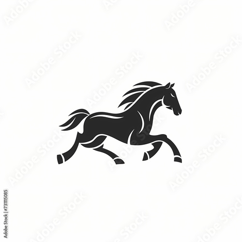 Flat Logo of Vector Horse Design.