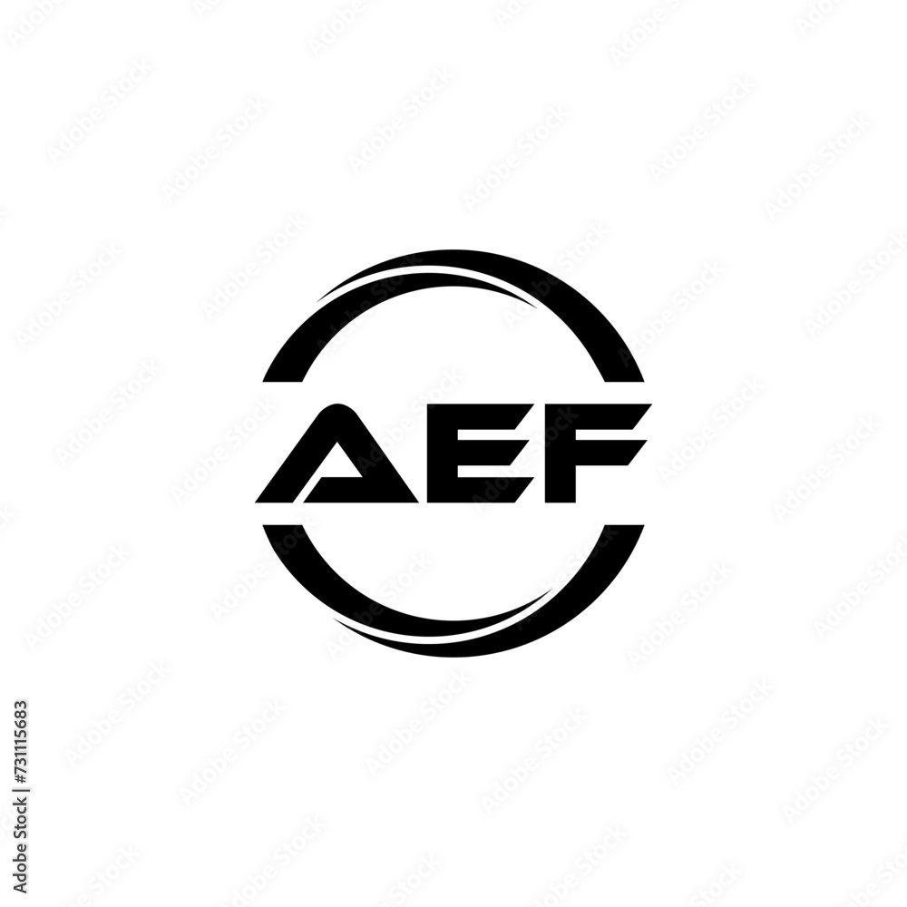 AEF letter logo design with white background in illustrator, cube logo, vector logo, modern alphabet font overlap style. calligraphy designs for logo, Poster, Invitation, etc.