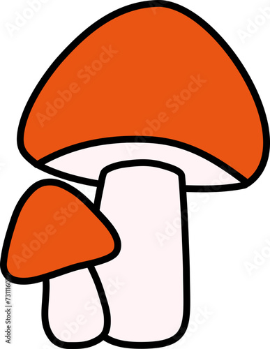 Red fairy tale mushroom isolated. Mushrooms in cartoon style vector. 