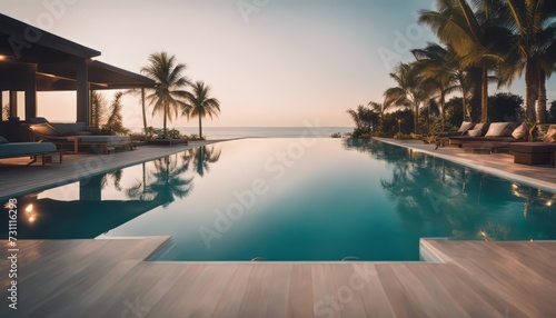 Luxury Swimming pool in front of beach © Adi