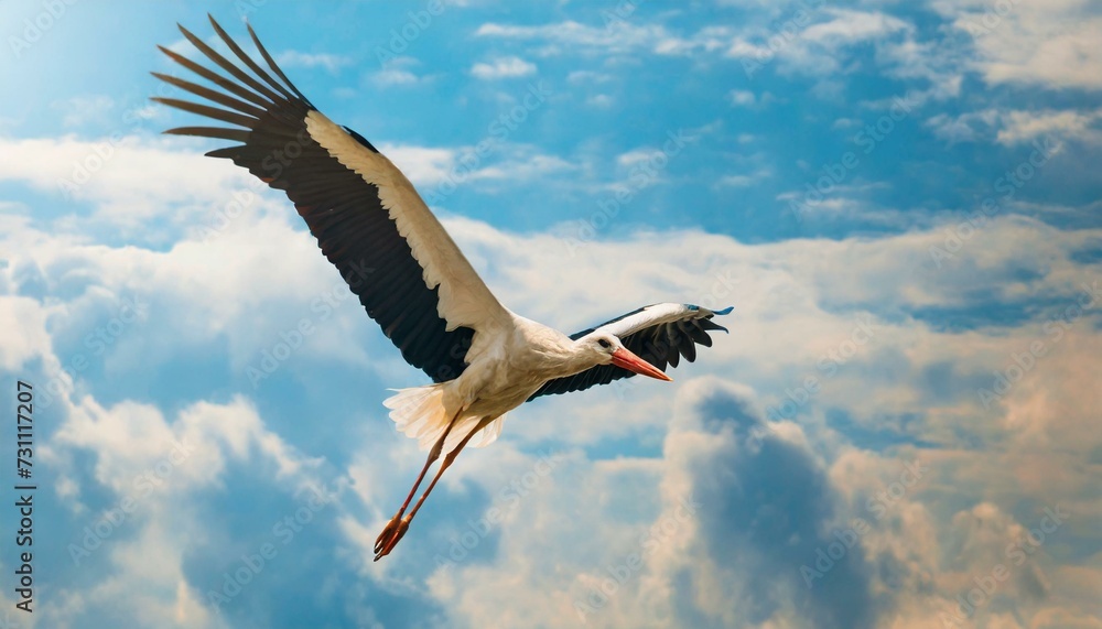 Obraz premium stork in the sky