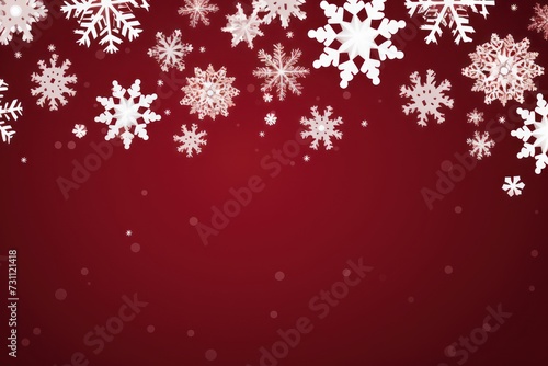 Maroon christmas card with white snowflakes vector illustration 