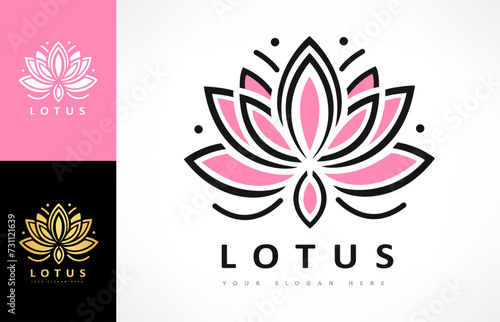 Lotus flower logo vector design	