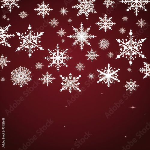 Maroon christmas card with white snowflakes vector illustration 