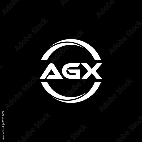 AGX letter logo design with black background in illustrator, cube logo, vector logo, modern alphabet font overlap style. calligraphy designs for logo, Poster, Invitation, etc.