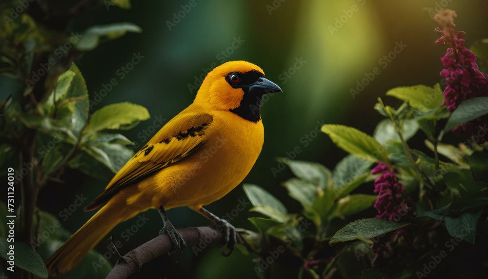 Fototapeta premium yellow and green bird
