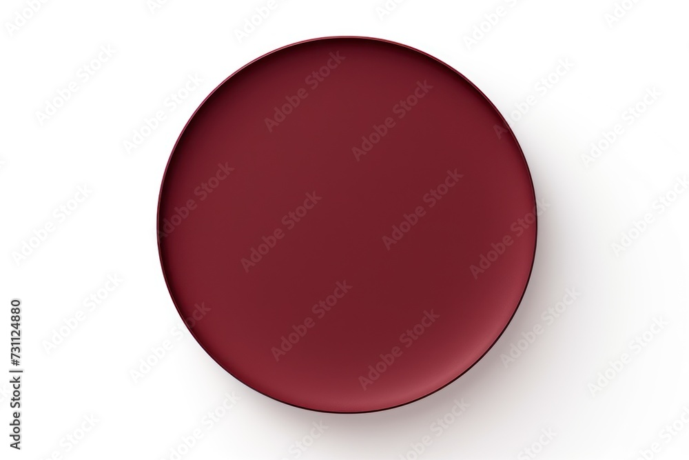 Maroon round circle isolated on white background 
