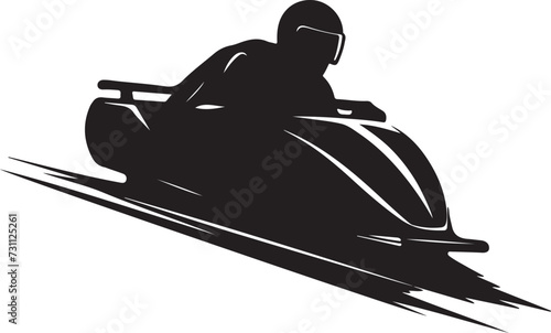 Bobsleigh Vector Illustration silhouette