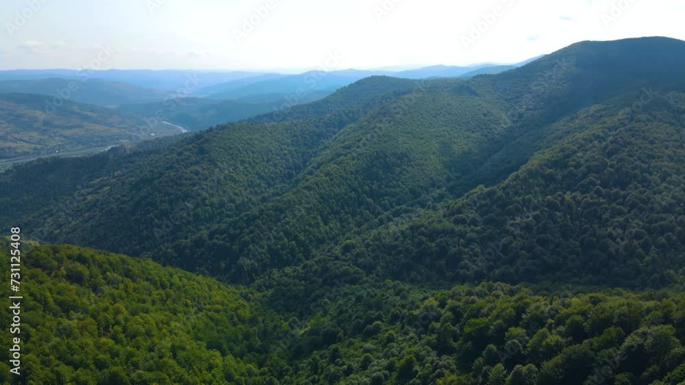Drone flying over Blauen mountain at Belchen, Black Forest, Germany Drone flying over Blauen mountain at Belchen, Black Forest, Germany