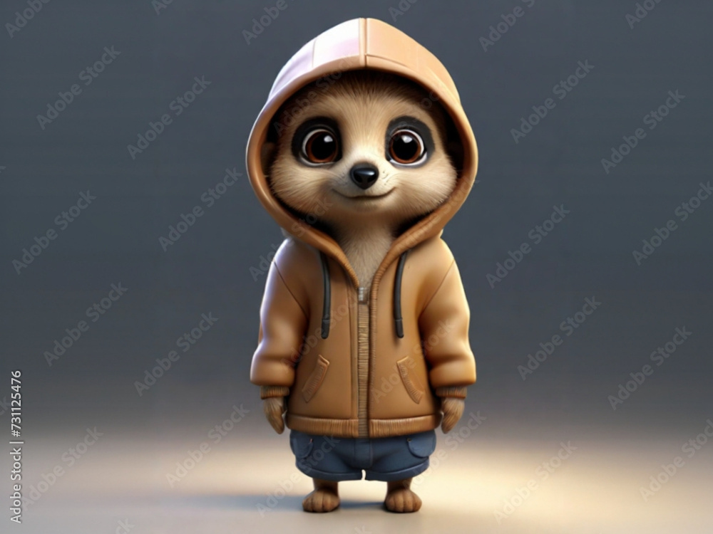 animated Meerkats wearing hoodie animated Meerkats wearing hoodie