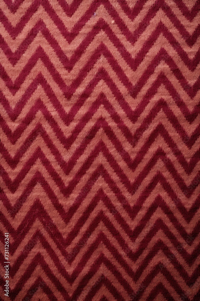 Maroon zig-zag wave pattern carpet texture background 