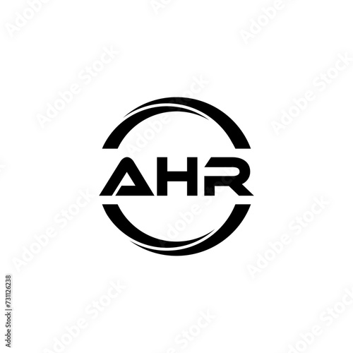 AHR letter logo design with white background in illustrator  cube logo  vector logo  modern alphabet font overlap style. calligraphy designs for logo  Poster  Invitation  etc.