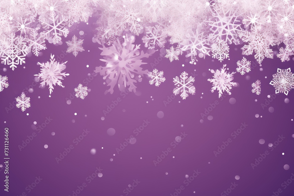 Mauve christmas card with white snowflakes vector illustration 