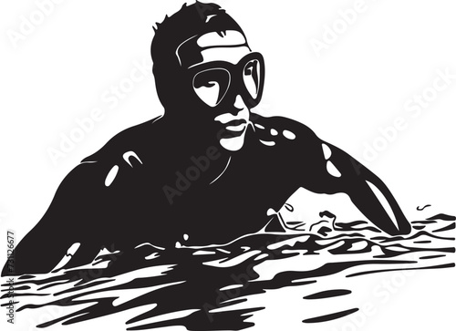 water polo silhouette vector illustration