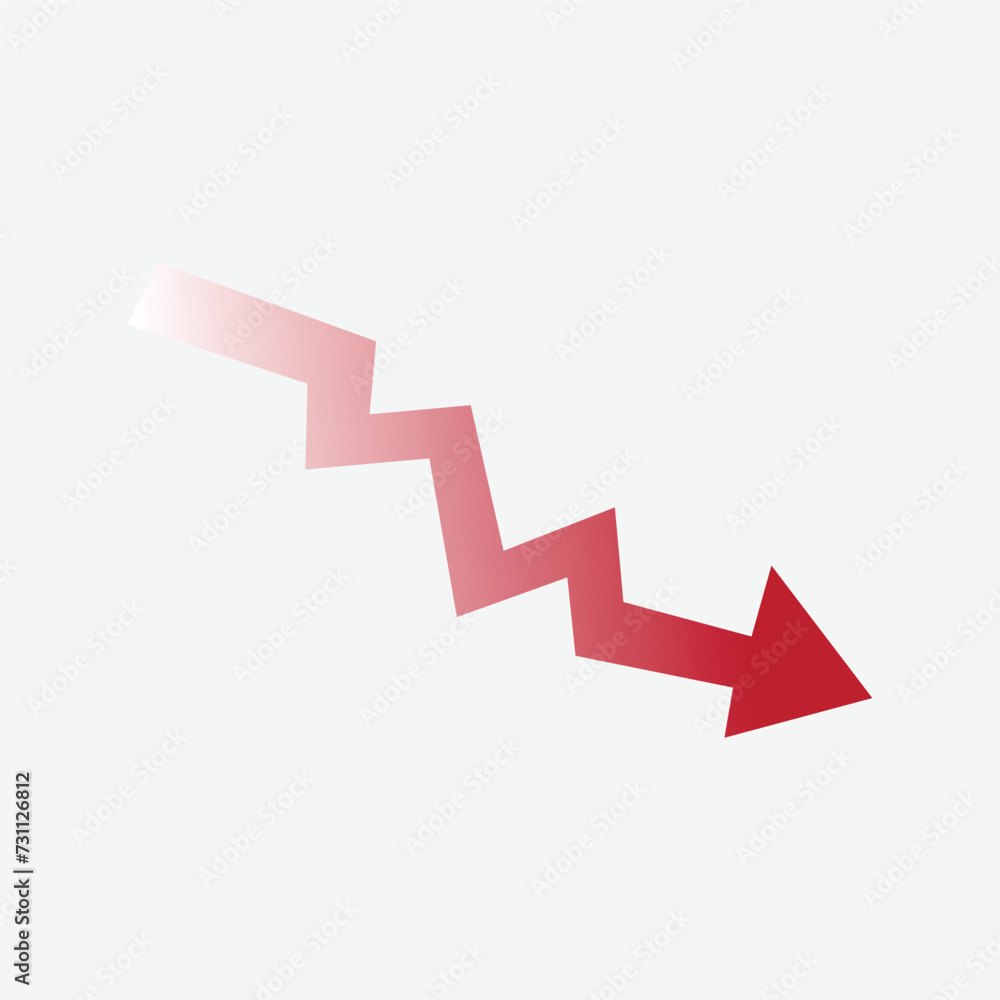 Polygon drop-down schedule with down red arrow on a white background . Polygon drop-down schedule with down red arrow on a white background .
