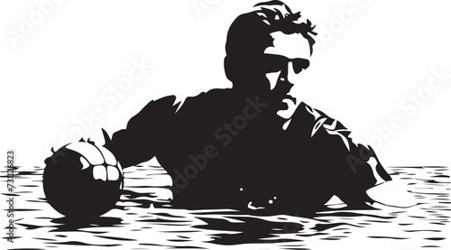 water polo silhouette vector illustration