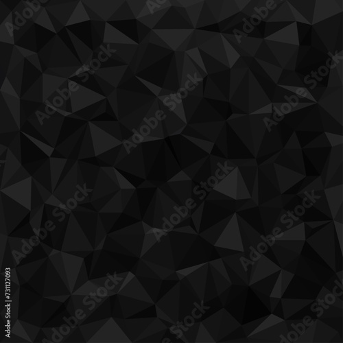 Low polygon shapes, black background, dark crystals, triangles mosaic, creative origami wallpaper, templates vector design