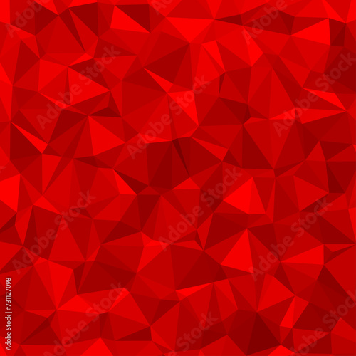 Low polygon shapes, red background, scarlet crystals, triangles mosaic, creative origami wallpaper, templates vector design