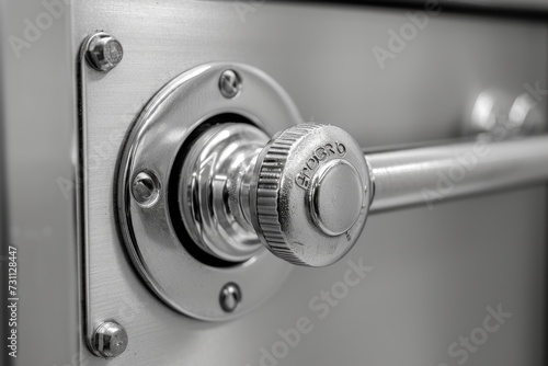 Close Up of Knob on Metal Door