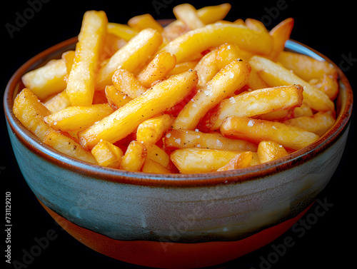 french fries in a white bowl