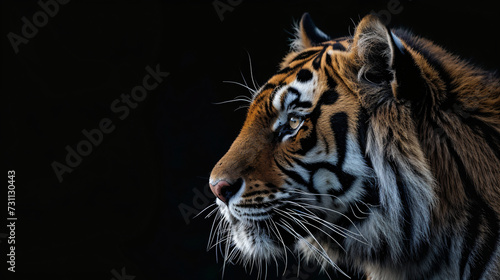 Tiger with a black background. © Liza