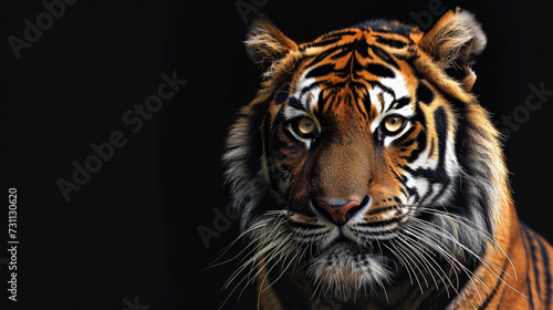 Tiger with a black background.