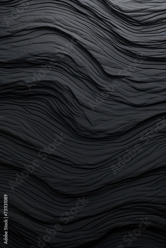 black wavy lines field landscape © Celina