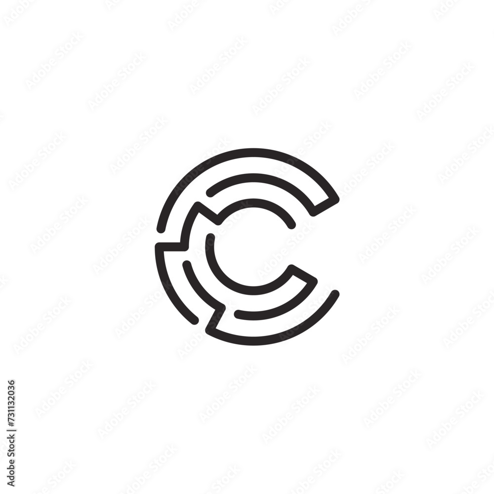 C logo, letter c, initial c logo design C logo, letter c, initial c logo design